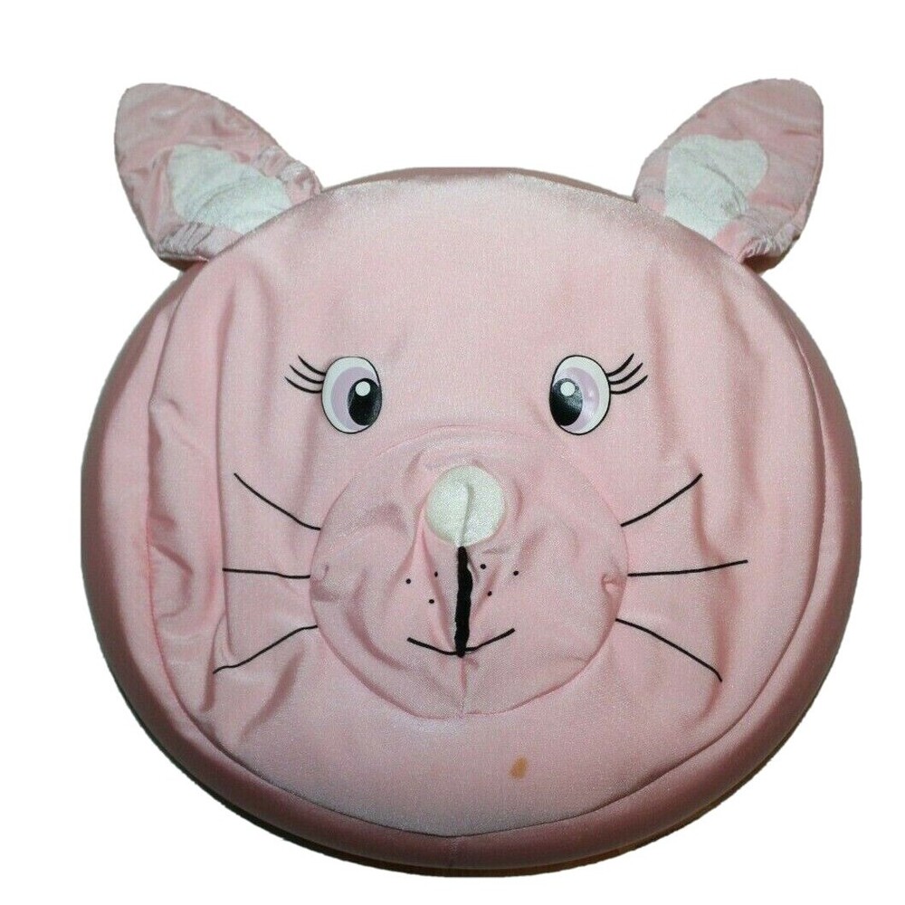 Brentwood Moshi Microbead Pink Bunny Rabbit Head 15" Squishy Pillow Plush Rare